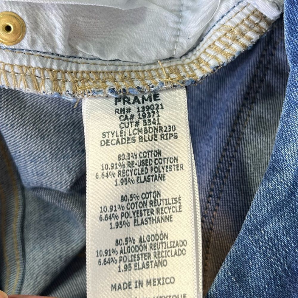 Frame Le Crop Mini Boot in Decades Blue Rips Size 26 - Picture 11 of 16